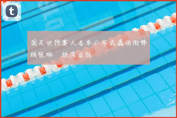 国足世预赛大名单公布武磊领衔锋线张琳芃缺席后防